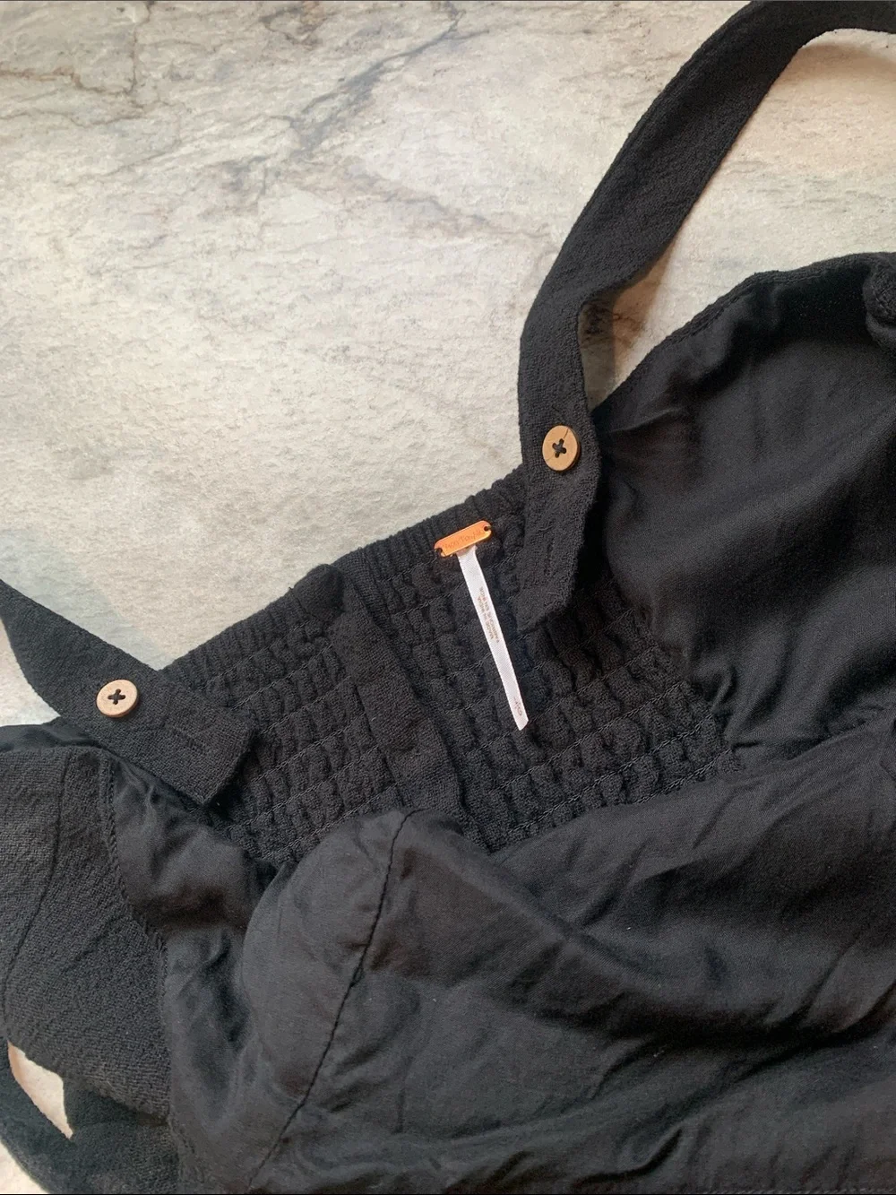 Free People Black Button-Back Backless Mini Sundress - Picture 15 of 16